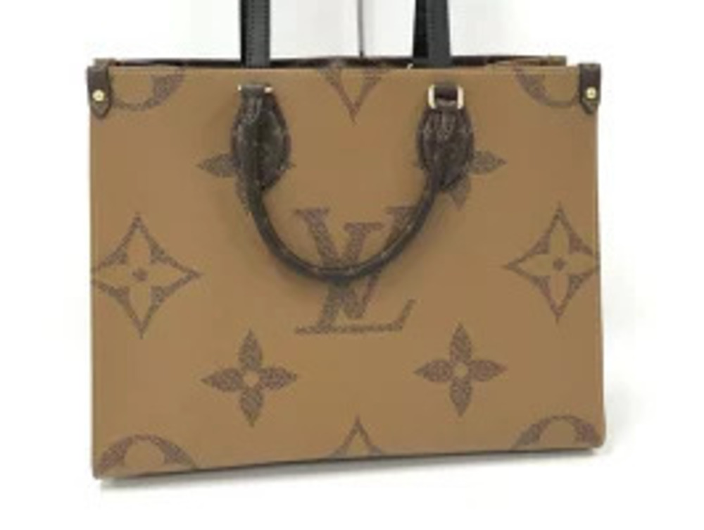 Louis Vuitton Go On Reverse Monogram Giant Handbag The Brown